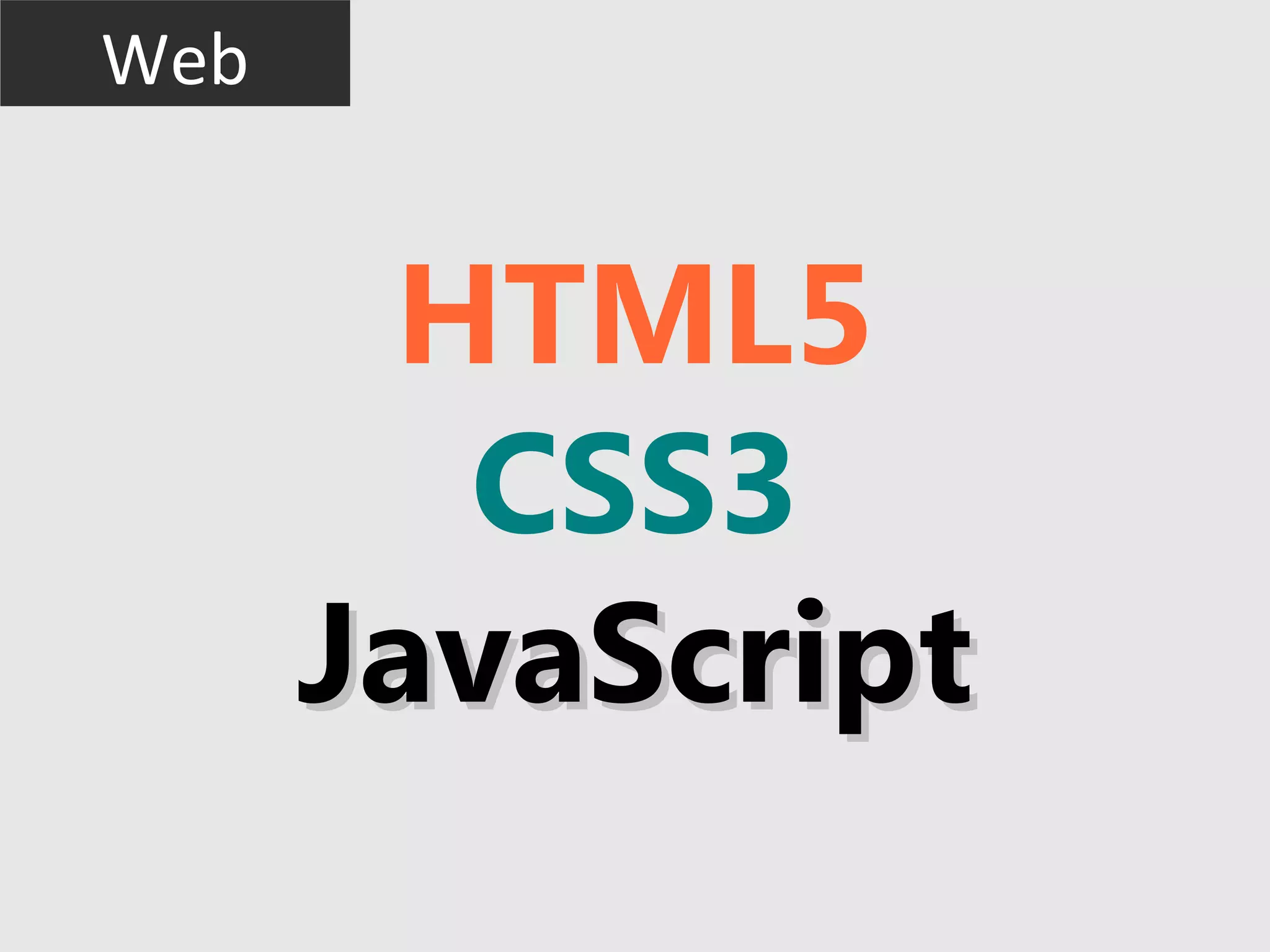 Web


       HTML5
        CSS3
      JavaScript
 