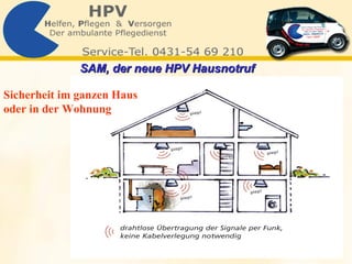 Sicherheit im ganzen Haus oder in der Wohnung SAM, der neue HPV Hausnotruf   