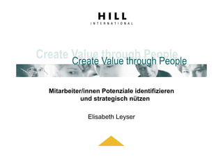 Mitarbeiter/innen Potenziale identifizieren
           und strategisch nützen

             Elisabeth Leyser
 