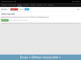 Écran « Édition impossible »
 
