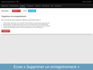 Écran « Supprimer un enregistrement »
 