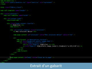 Extrait d’un gabarit
 