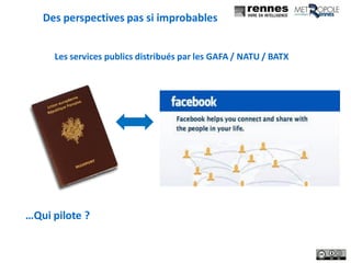 5
Les services publics distribués par les GAFA / NATU / BATX
Des perspectives pas si improbables
…Qui pilote ?
 