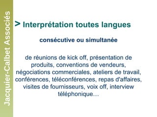 Présentation de Jacquier-Calbet Associés