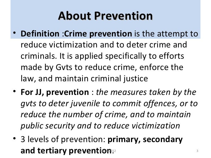 😍 Primary Secondary And Tertiary Crime Prevention The National Center