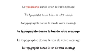 La typographie donne le ton de votre message
La typographie donne le ton de votre message
La typographie donne le ton de v...
