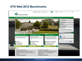 ETH Web 2012 Benchmarks




Donnerstag, 3. Februar 2011


                              Projektleitung Web-Relaunch
 