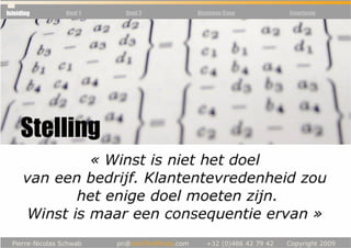 Inleiding   Deel 1   Deel 2   Business Case   Conclusie
 