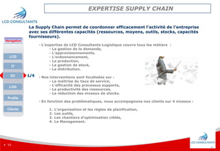  V3
11
La Supply Chain permet de coordonner efficacement l’activité de l’entreprise
avec ses différentes capacités (resso...