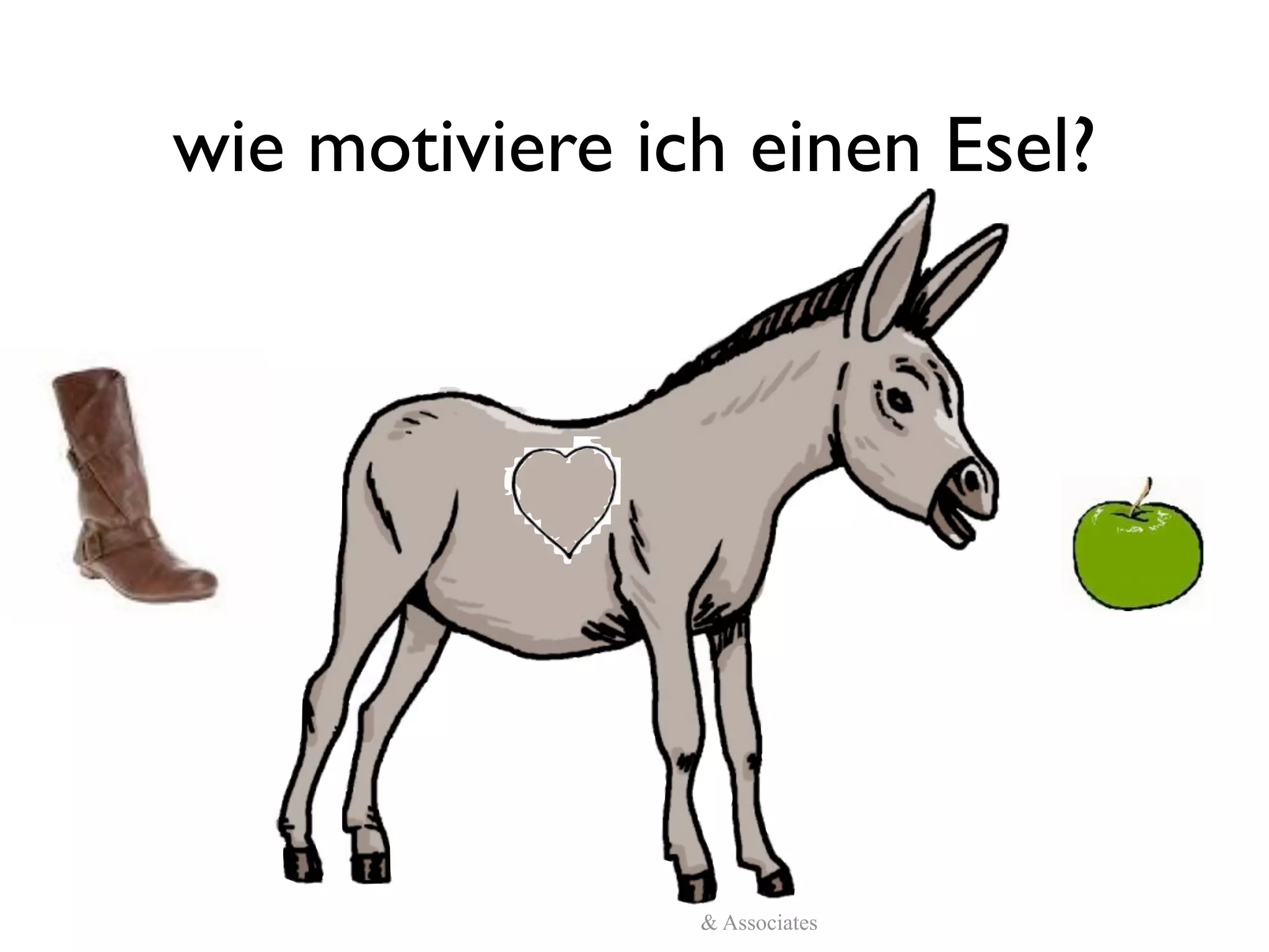 wie motiviere ich einen Esel?




          (c)Reinhard Austrup & Associates
 