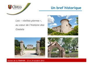 Un bref historique


         Les « vieilles pierres »,
         au cœur de l’histoire des
         Castels




Assises de la FRMPHPA – 23 et 24 octobre 2012
 