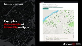 Concepts techniques
Exemples
documentés et
interactifs en ligne
 