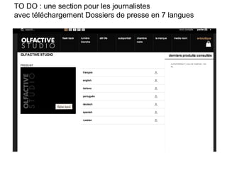 TO DO : une section pour les journalistes
avec téléchargement Dossiers de presse en 7 langues
 