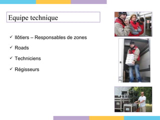 Equipe technique Ilôtiers – Responsables de zones Régisseurs Roads Techniciens 