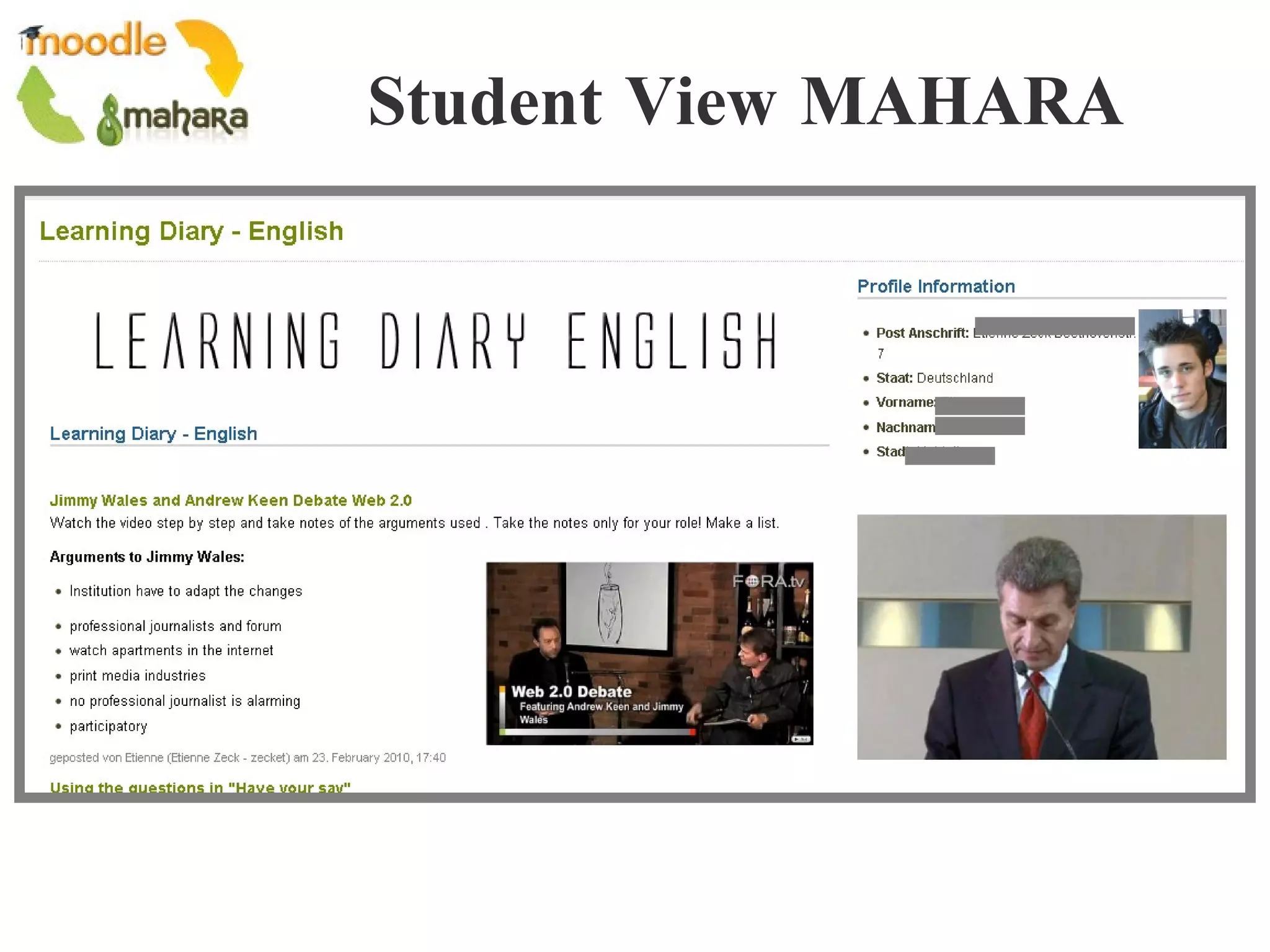 Student View MAHARA 