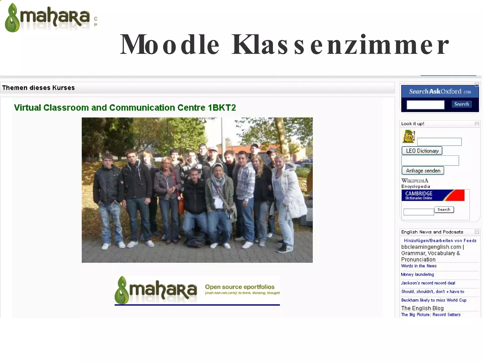 Moodle Klassenzimmer 