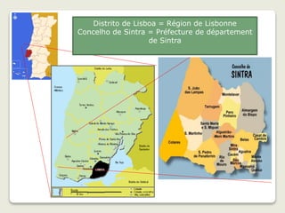 Distrito de Lisboa = Région de Lisbonne
Concelho de Sintra = Préfecture de département
de Sintra
 