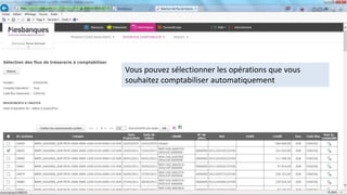 Vous pouvez sélectionner les opérations que vous
souhaitez comptabiliser automatiquement
 