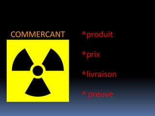 COMMERCANT*produit*prix*livraison* preuve