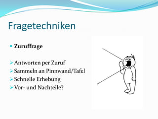 ÜberschriftVisualisierungFolienBild schlägt WortIdeale Lösung:Text-Bild-KombinationFragetechniken