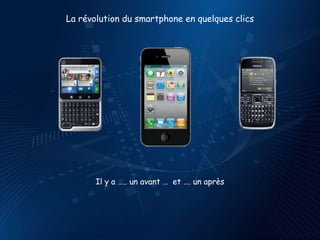La révolution du smartphone en quelques clics




       Il y a ….. un avant … et …. un après
 