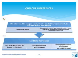 QUELQUES	
  REFERENCES	
  




North African Institution of Technology Consulting          13
 