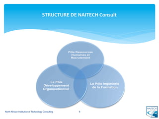 STRUCTURE	
  DE	
  NAITECH	
  Consult	
  




North African Institution of Technology Consulting       9
 