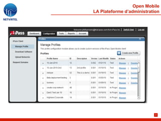 Open Mobile
LA Plateforme d’administration




                            23
 