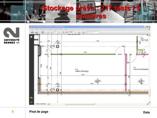 Stockage prévu : 217 tests / 5 armoires 