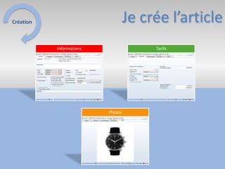 Création                           Je crée l’article
           Informations                 Tarifs




                          Photos
 