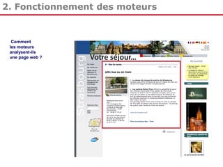 2. Fonctionnement des moteurs

Comment
les moteurs
analysent-ils
une page web ?

 