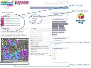 Les formats
Les métadonnées
La fiche signalétique
L’aperçu cartographique
 