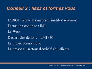 Bureautique (découverte du consulting) 