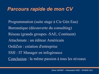 ESGI Promo … 1988 ! ESGI Paris 1 Février 2011 