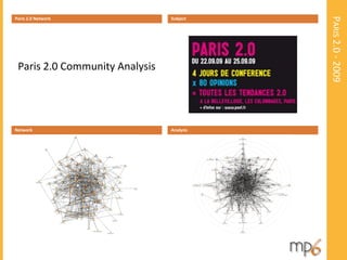 Paris 2.0 - 2009 Paris 2.0 Network Paris 2.0 CommunityAnalysis Network Subject Analysis 