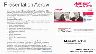 www.aerow.fr
AEROW Experts ECM –
We Deliver Your SharePoint !
 
