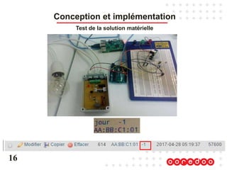 16
Conception et implémentation
Test de la solution matérielle
 