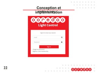 Interface du login
22
Conception et
implémentation
 