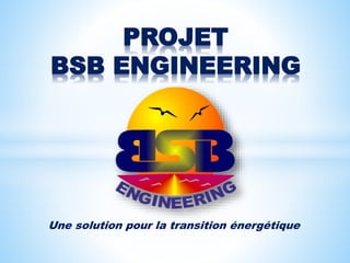 Une solution pour la transition énergétique
PROJET
BSB ENGINEERING
 
