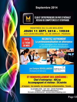 Pour plus de modèles : Modèles Powerpoint PPT gratuits
Page 12
Septembre 2014
 