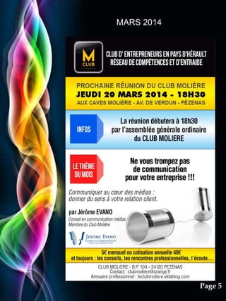 Pour plus de modèles : Modèles Powerpoint PPT gratuits
Page 5
MARS 2014
 