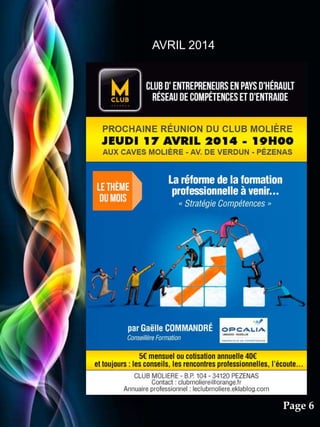 Pour plus de modèles : Modèles Powerpoint PPT gratuits
Page 6
AVRIL 2014
 
