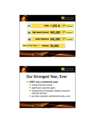 Videotron presentation - Telecom Summit