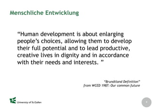 Nachhaltigkeit als Entwicklungsparadigma