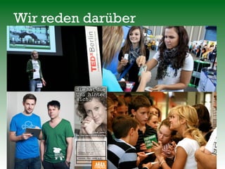 Wir reden darüber
Keiner Ihrer Freunde weiss davon. Weil
Sie nicht darüber spricht.Über Selbst-
mord zu reden darf aber kein Tabu sein.
Alle 4 Min. versucht es ein Mensch in
Deutschland. Also gerade jetzt. Alle 40
Minuten kommt jede Hilfe zu spät.
Sie können etwas tun:
Informieren Sie sich.
FREUNDE FÜRS LEBEN E.V.
WWW.FRND.DE
 