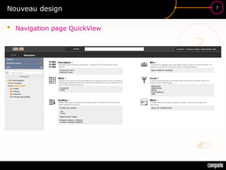 £$€
?
7
Nouveau design
• Navigation page QuickView
 