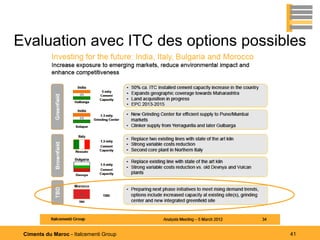 Evaluation avec ITC des options possibles




 Ciments du Maroc - Italcementi Group   41
 