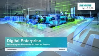 Digital Enterprise
Accompagner l’industrie du futur en France
siemens.com© Siemens AG 2016
 