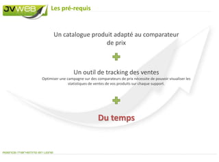 Les éléments nécessaires au référencementUn catalogue produitsLe logotype de votre boutique(Format à valider avec les comparateurs de prix)Les informations sur votre boutique en ligneAdresse, service client, moyens de paiement acceptés, …etc.