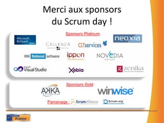 Merci aux sponsors du Scrumday !Sponsors PlatinumSponsors GoldParrainage :